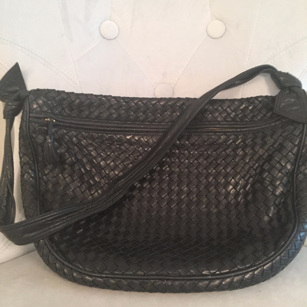 Black vintage Bottega Veneta large houlder bag